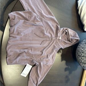 Purple/gray Athleta Seasoft Bubble Hem Hoodie size Small